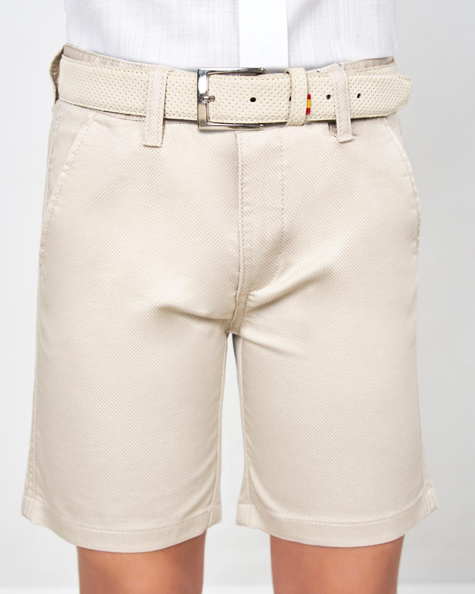 BERMUDA DE NIÑO ELEGANCE TEJIDO ESTAMPADO BEIGE
