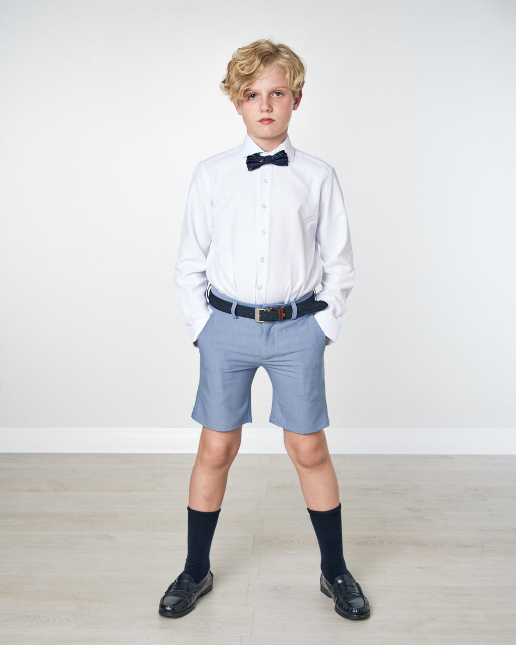 BERMUDA DE NIÑO ELEGANCE ESTRUCTURA CELESTE