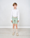 BERMUDA DE NIÑO ELEGANCE ESTRUCTURA VERDE CLARO