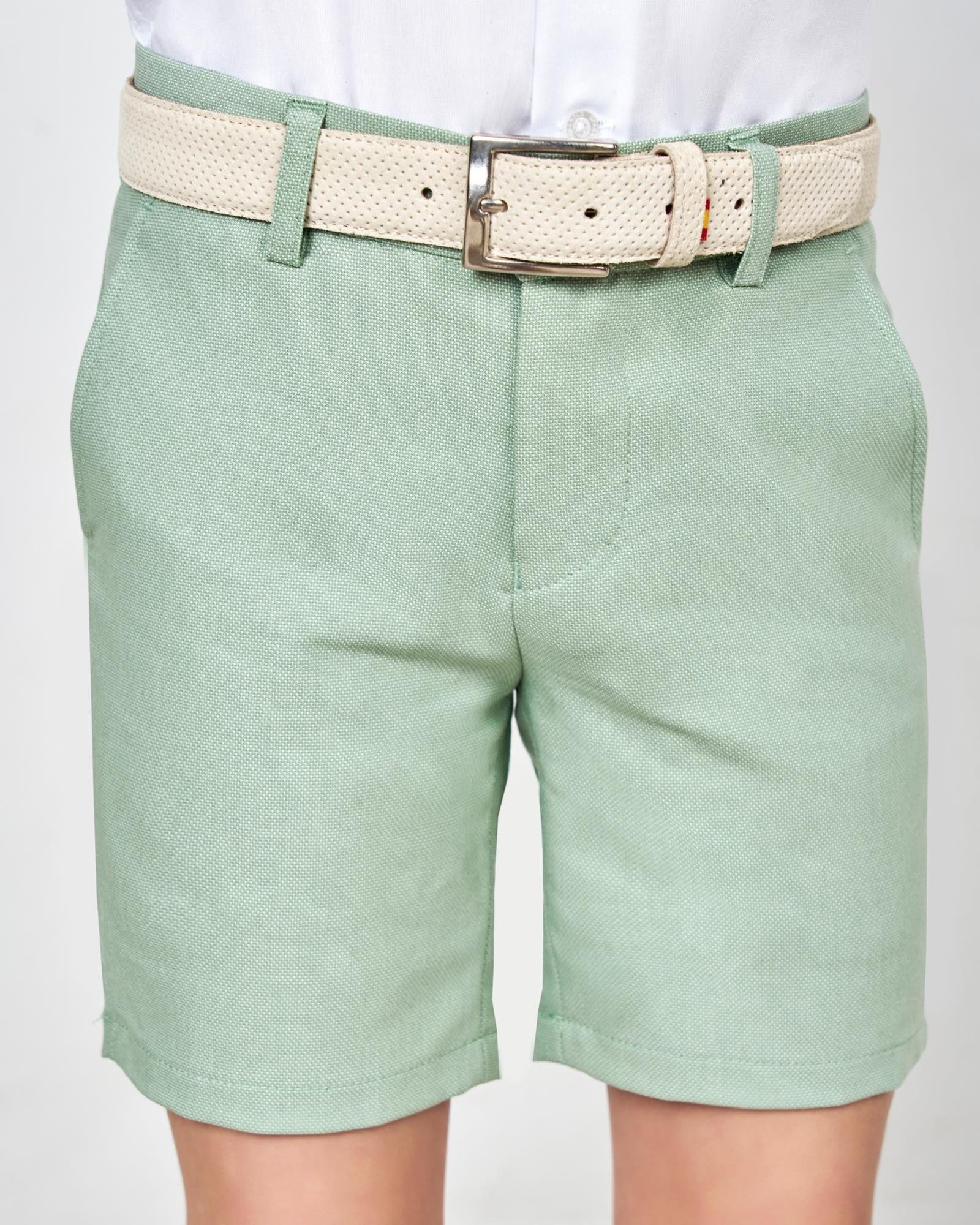 BERMUDA DE NIÑO ELEGANCE ESTRUCTURA VERDE CLARO