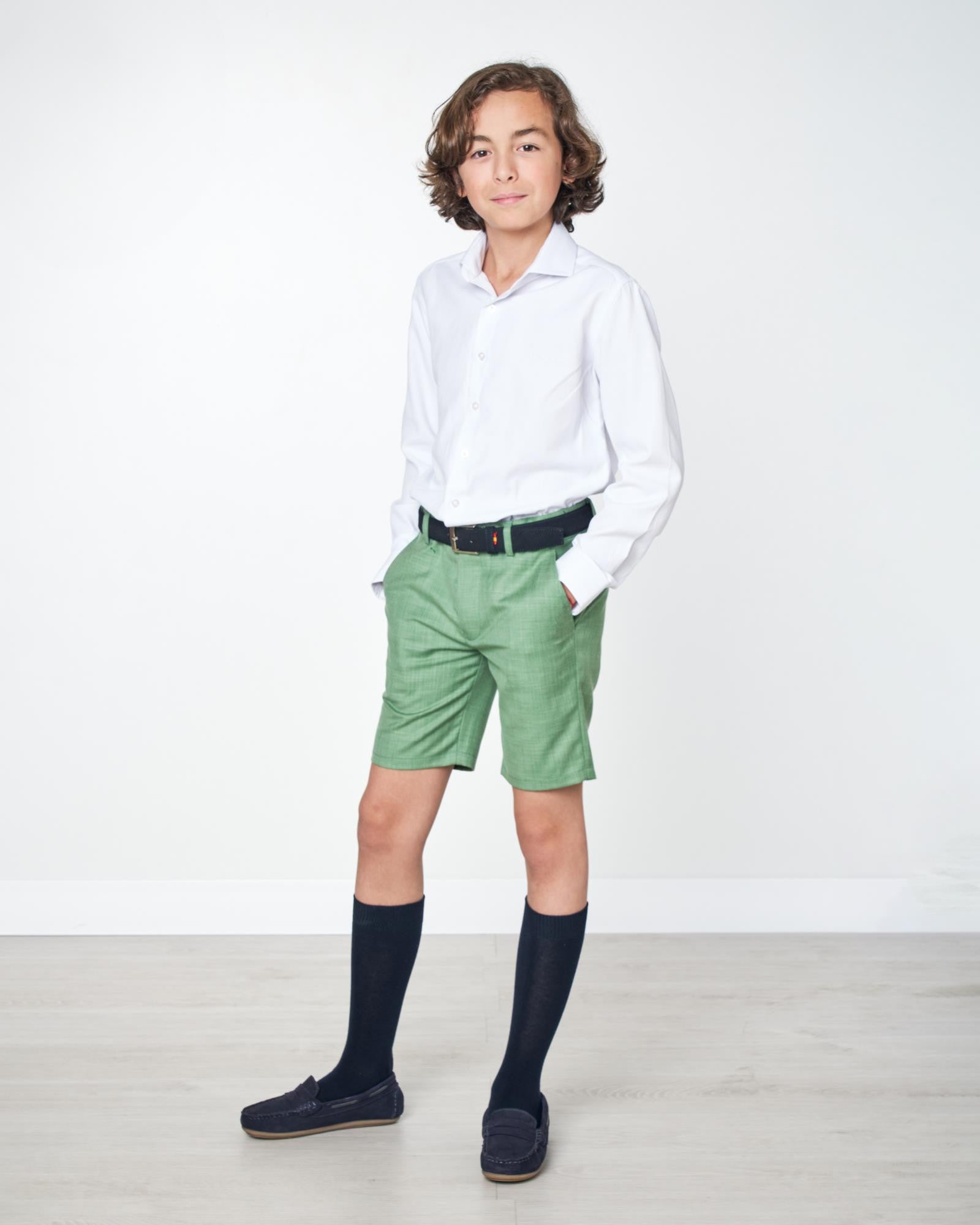 BERMUDA DE NIÑO ELEGANCE ESTRUCTURA VERDE