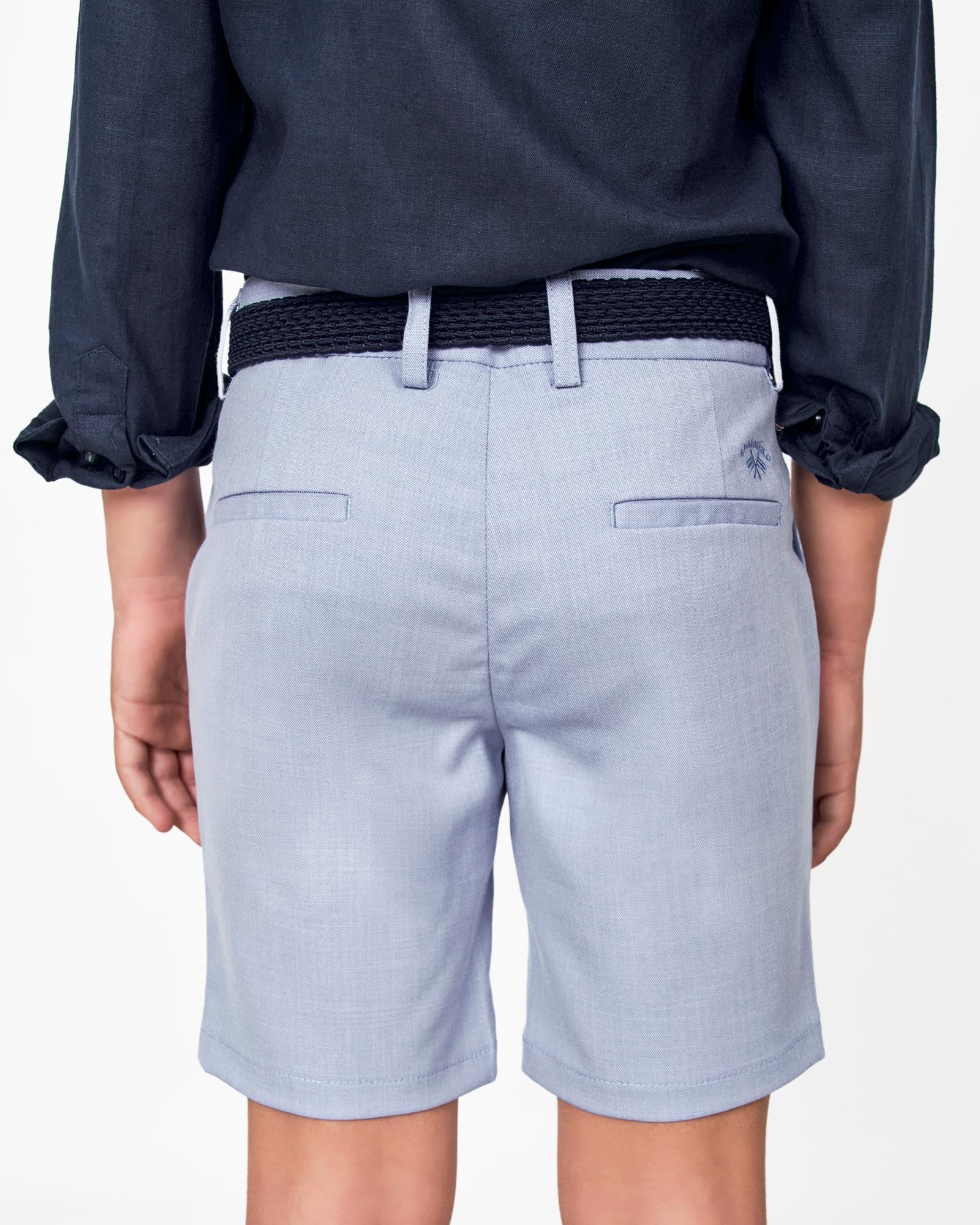 BERMUDA DE NIÑO ELEGANCE MICRO OXFORD CELESTE