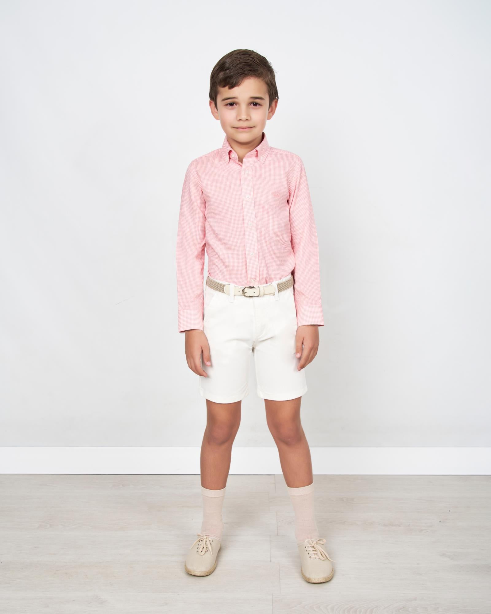 BERMUDA DE NIÑO CHINO GABARDINA BLANCO