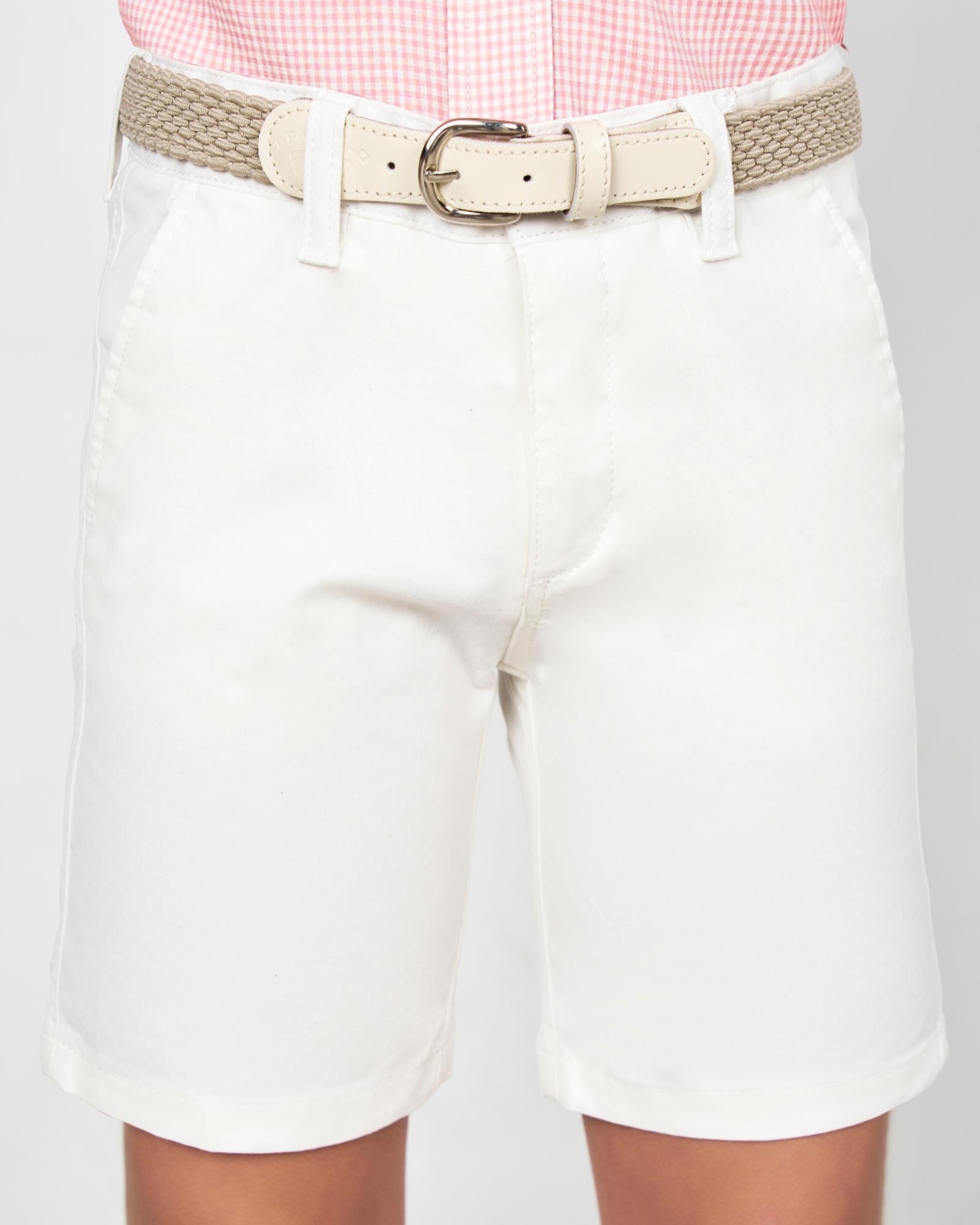 BERMUDA DE NIÑO CHINO GABARDINA BLANCO