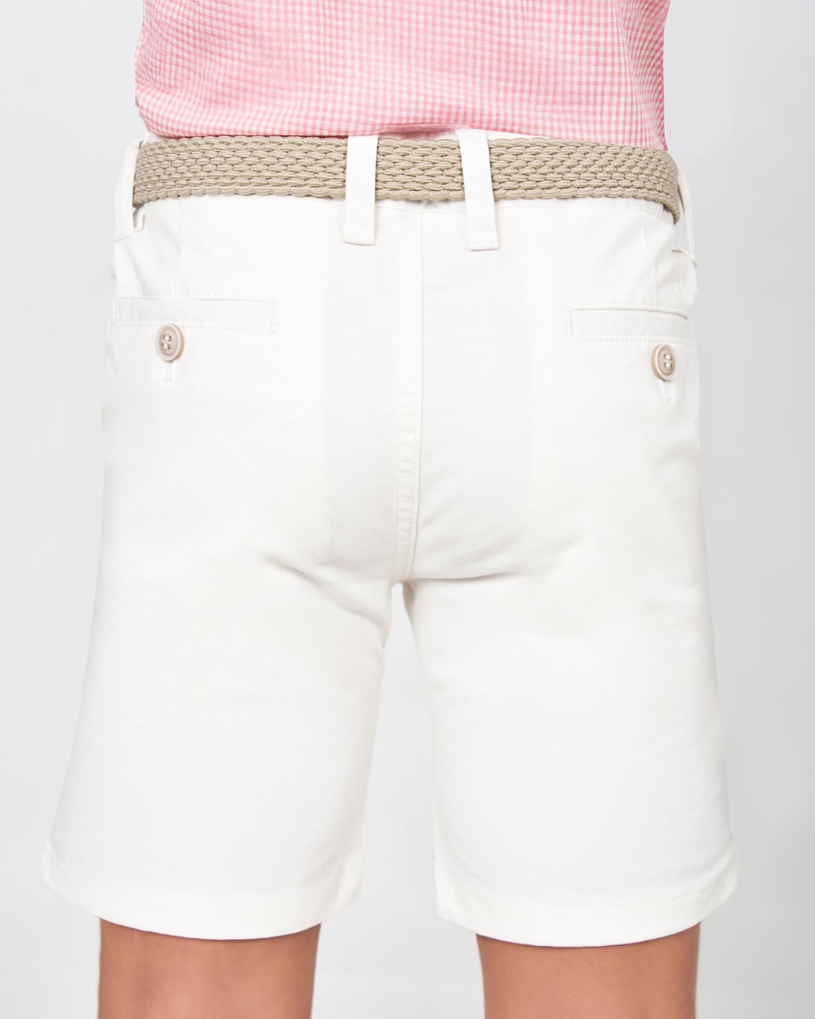 BERMUDA DE NIÑO CHINO GABARDINA BLANCO
