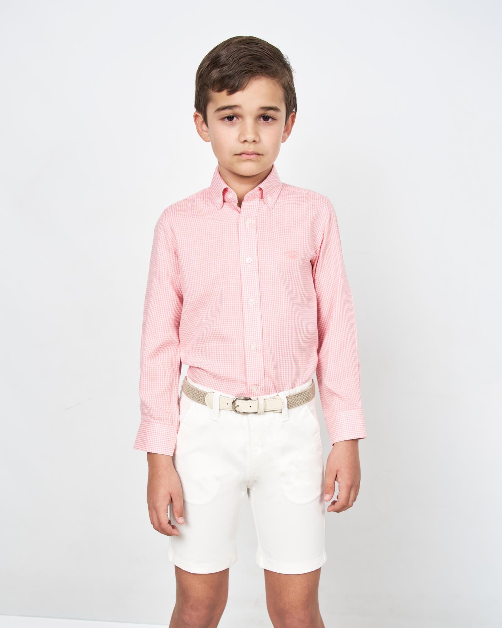 BERMUDA DE NIÑO CHINO GABARDINA BLANCO
