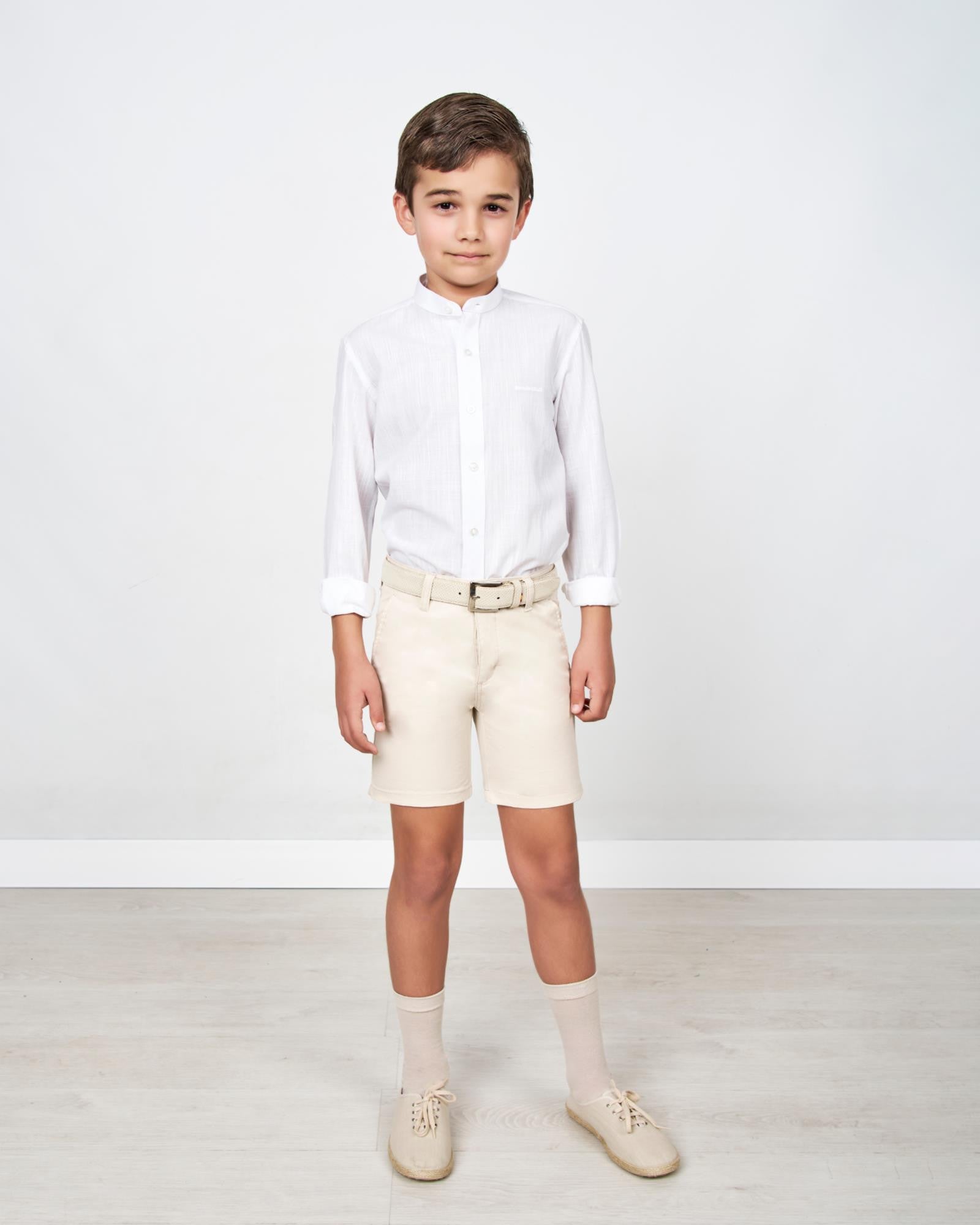 BERMUDA DE NIÑO CHINO GABARDINA BEIGE
