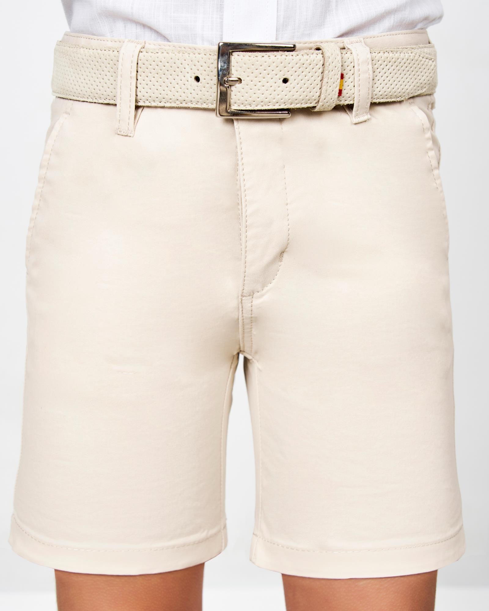 BERMUDA DE NIÑO CHINO GABARDINA BEIGE