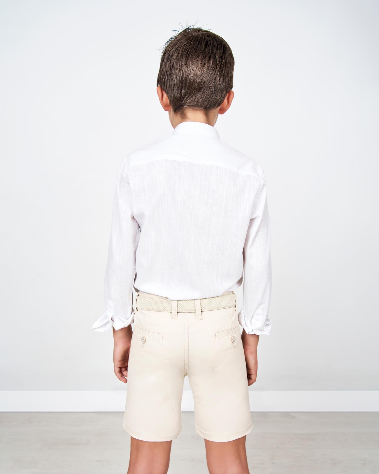 BERMUDA DE NIÑO CHINO GABARDINA BEIGE
