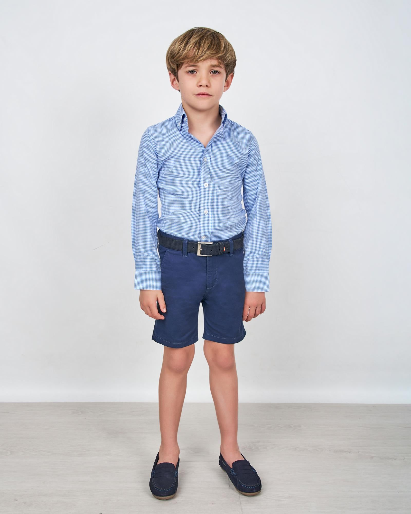 BERMUDA DE NIÑO CHINO GABARDINA MARINO