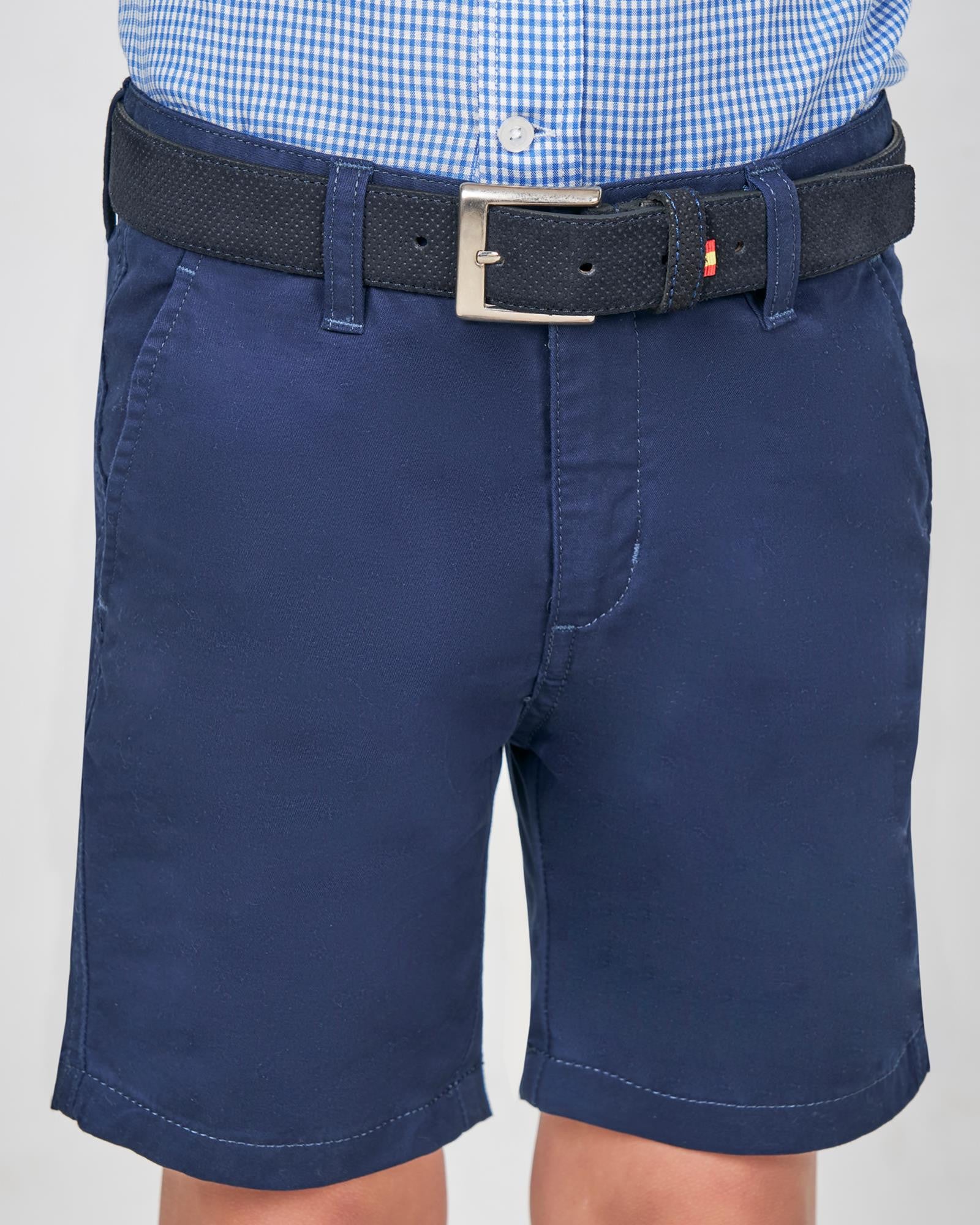 BERMUDA DE NIÑO CHINO GABARDINA MARINO