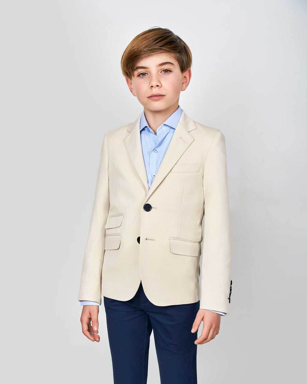 AMERICANA DE NIÑO PUNTO LISO BEIGE