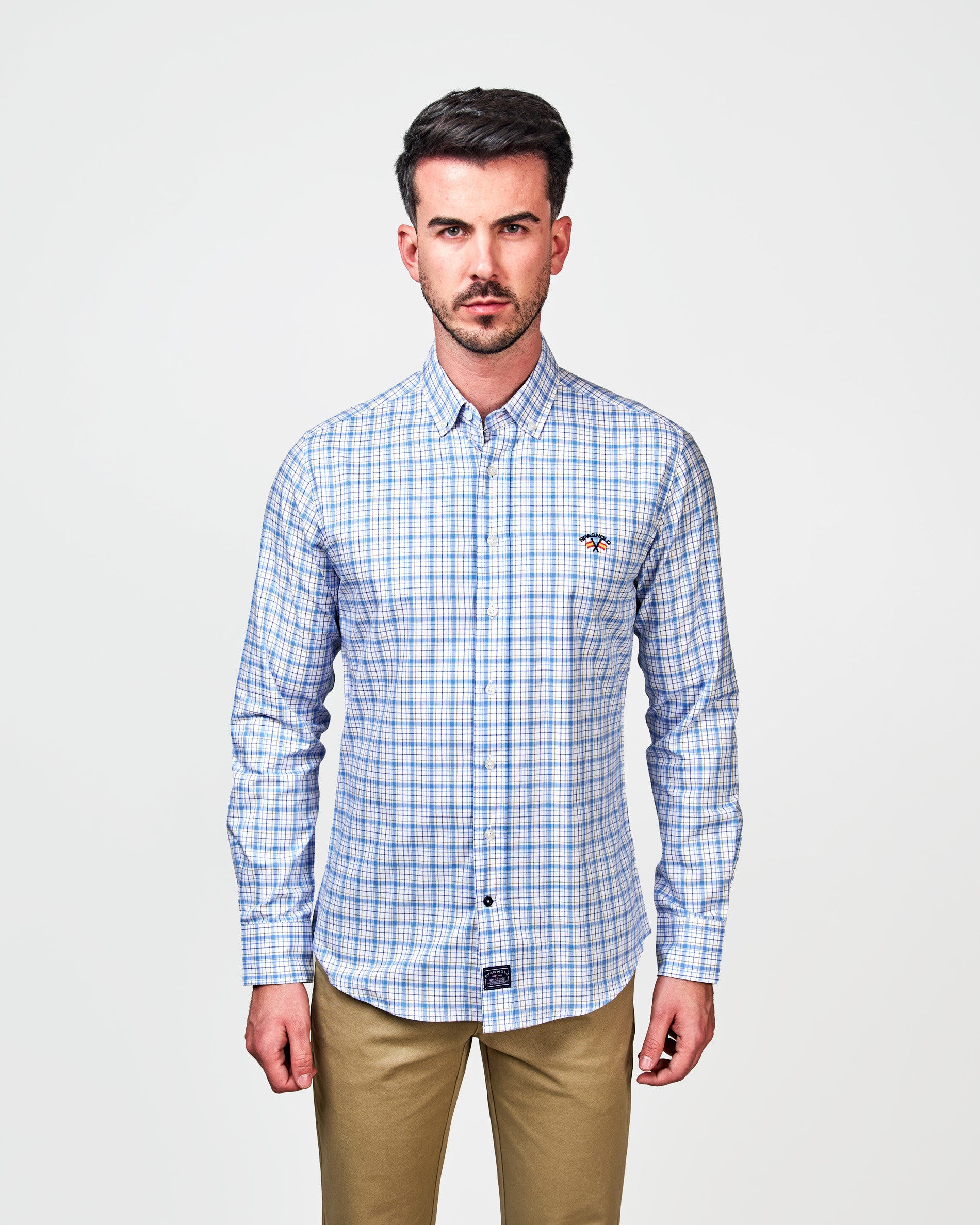 CAMISA C/BOTON OXFORD CUADROS 0025 116563