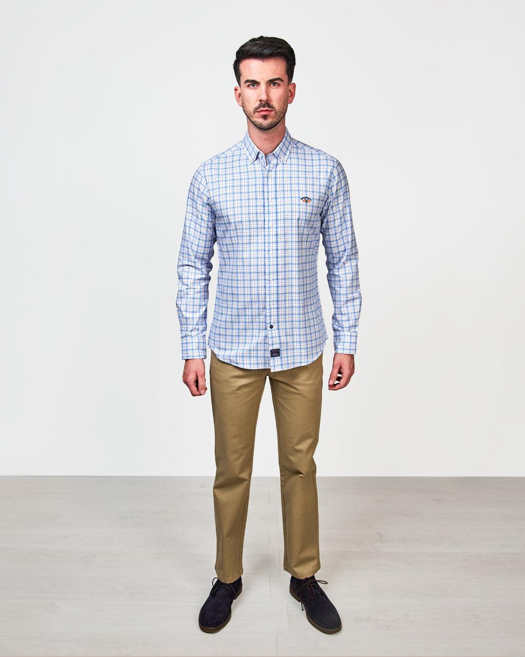 CAMISA C/BOTON OXFORD CUADROS 0025 116563