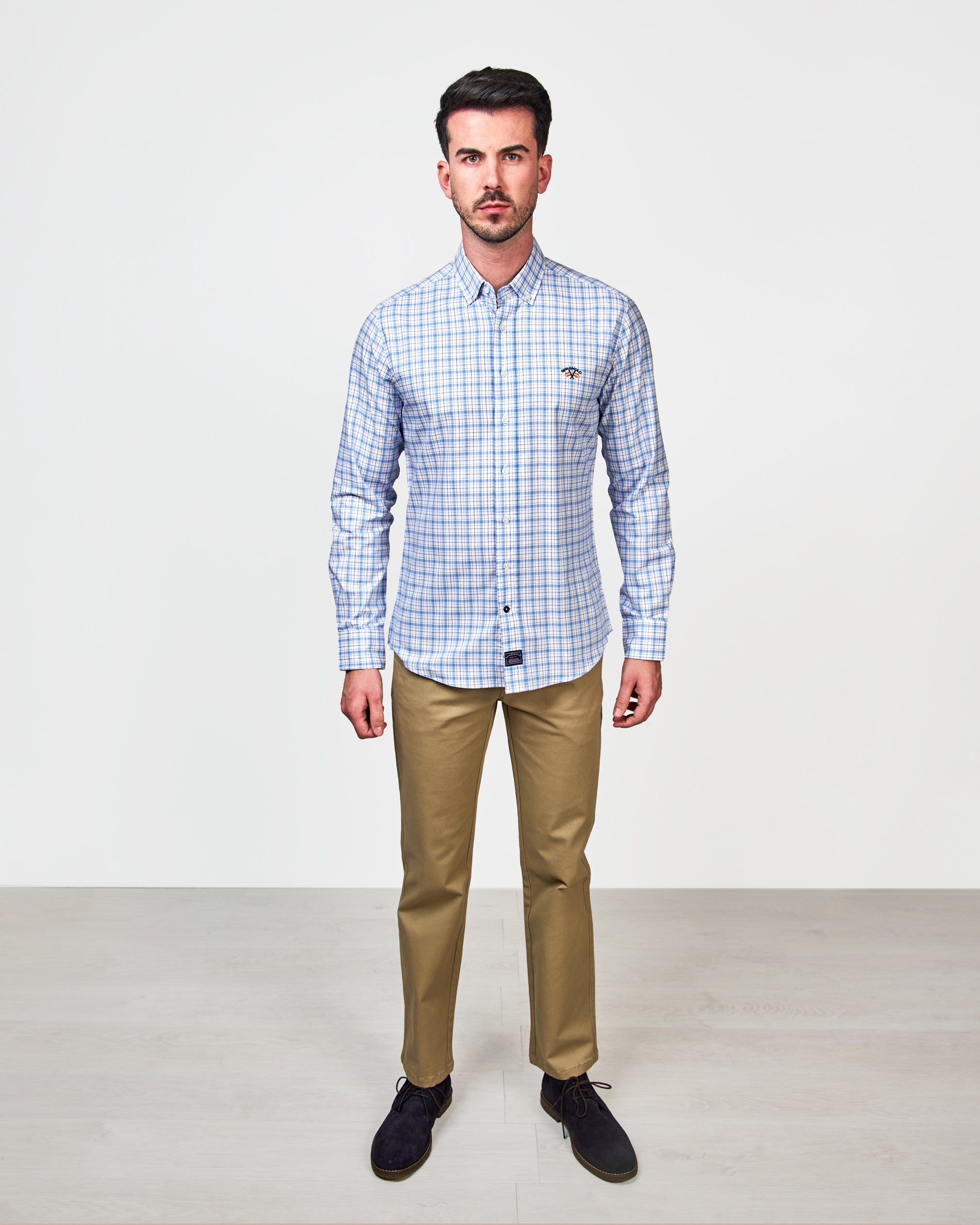 CAMISA C/BOTON OXFORD CUADROS 0025 116563