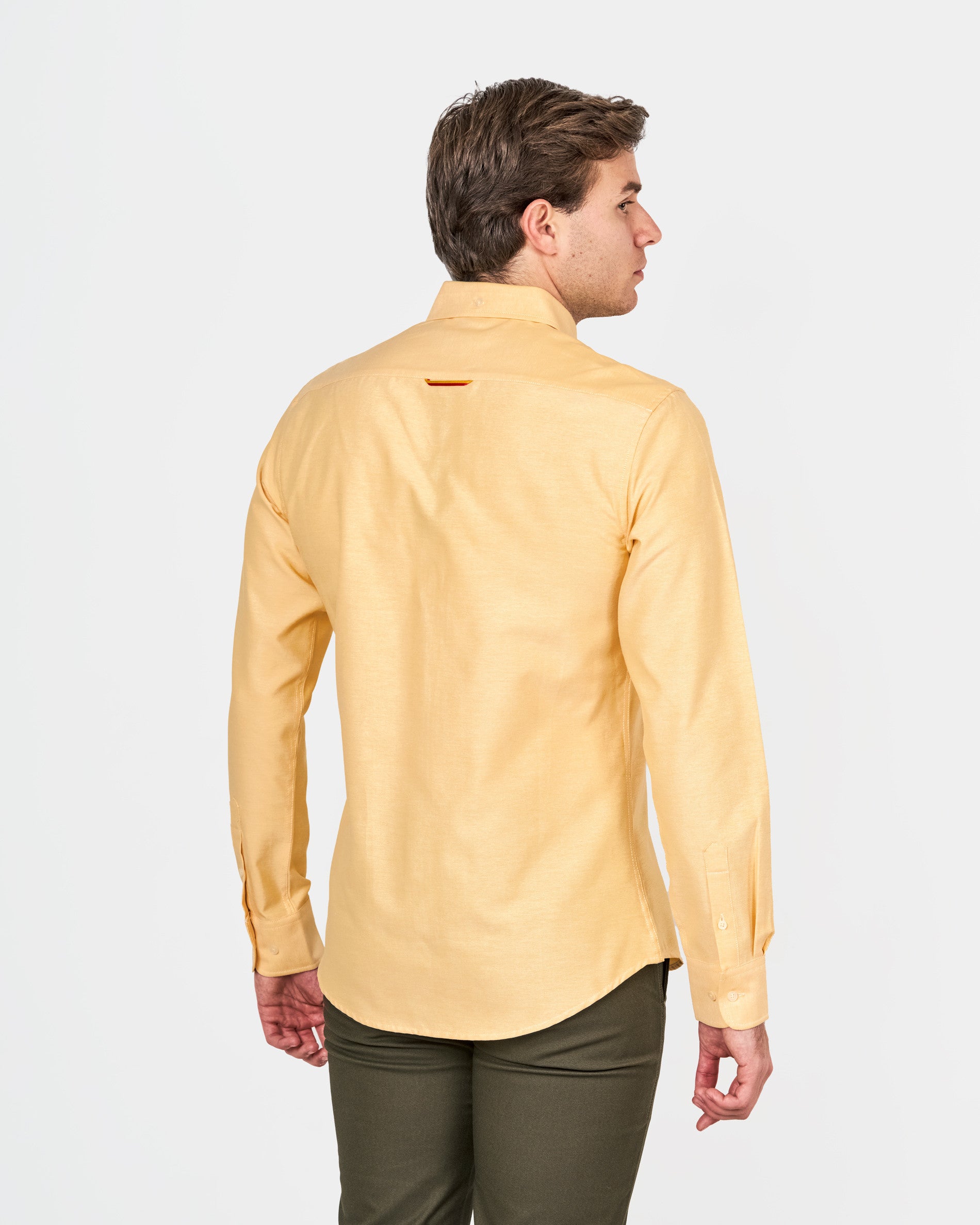 CAMISA C/BOTON OXFORD LISO 0025 AMARILLO