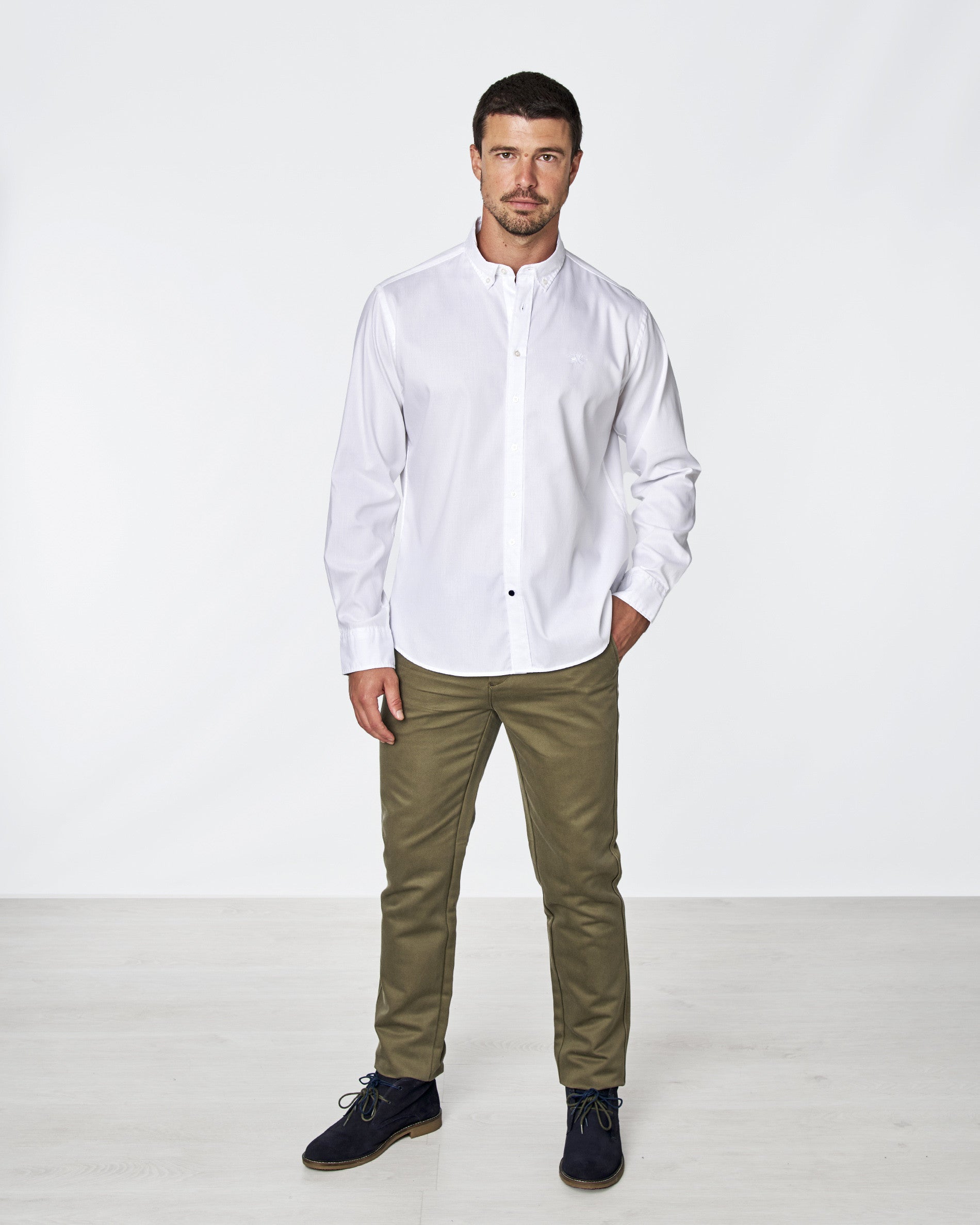 CAMISA C/BOTON MICROXFORD 1640 BLANCO