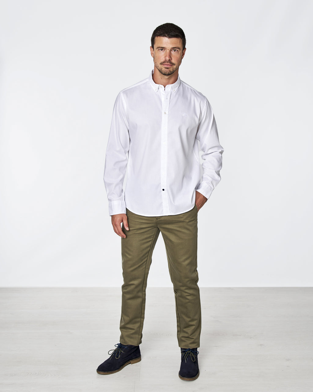 CAMISA C/BOTON MICROXFORD 1640 BLANCO