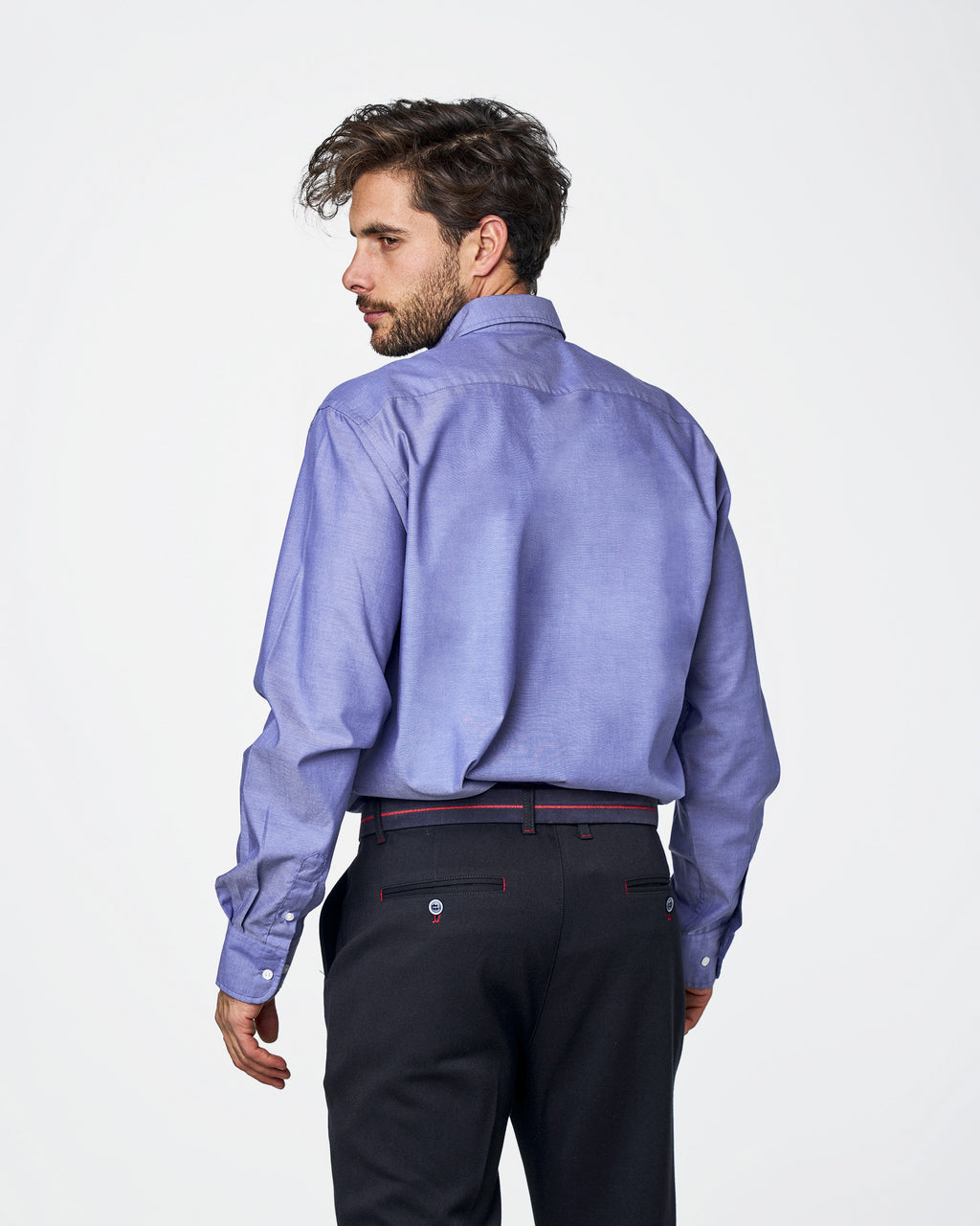 CAMISA C/BOTON MICROXFORD 1640 AZUL