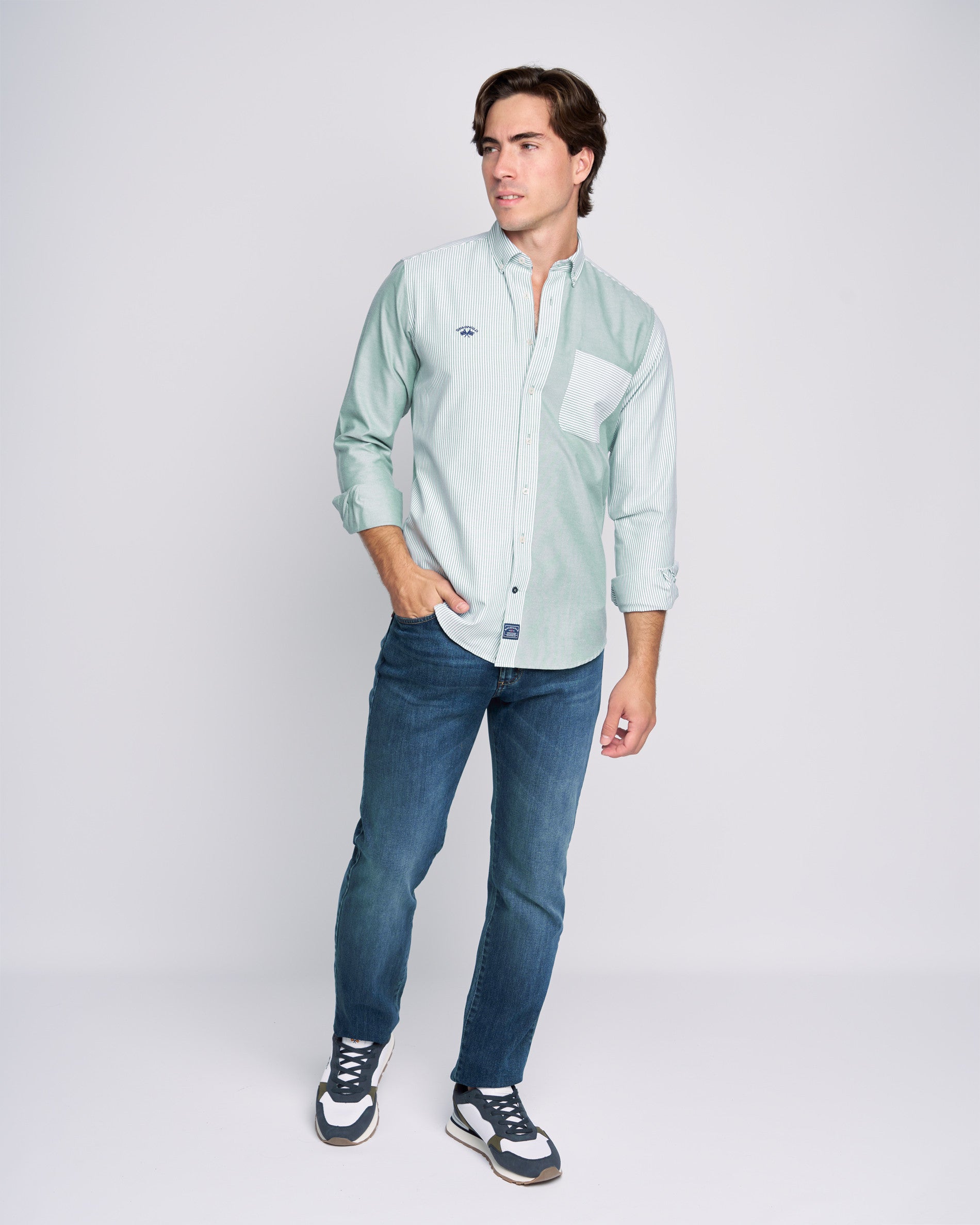 CAMISA C/BOTON OXF. COLORES SMART 1800 750175