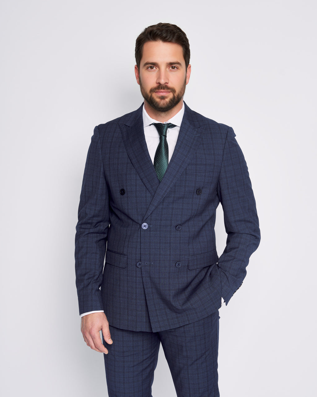 AMERICANA TRAJE CRUZADA CUADROS 4200 006869