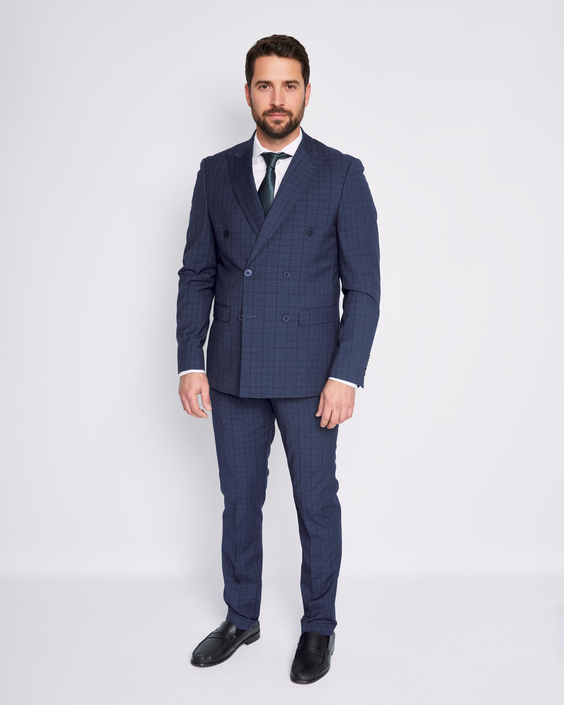 AMERICANA TRAJE CRUZADA CUADROS 4200 006869