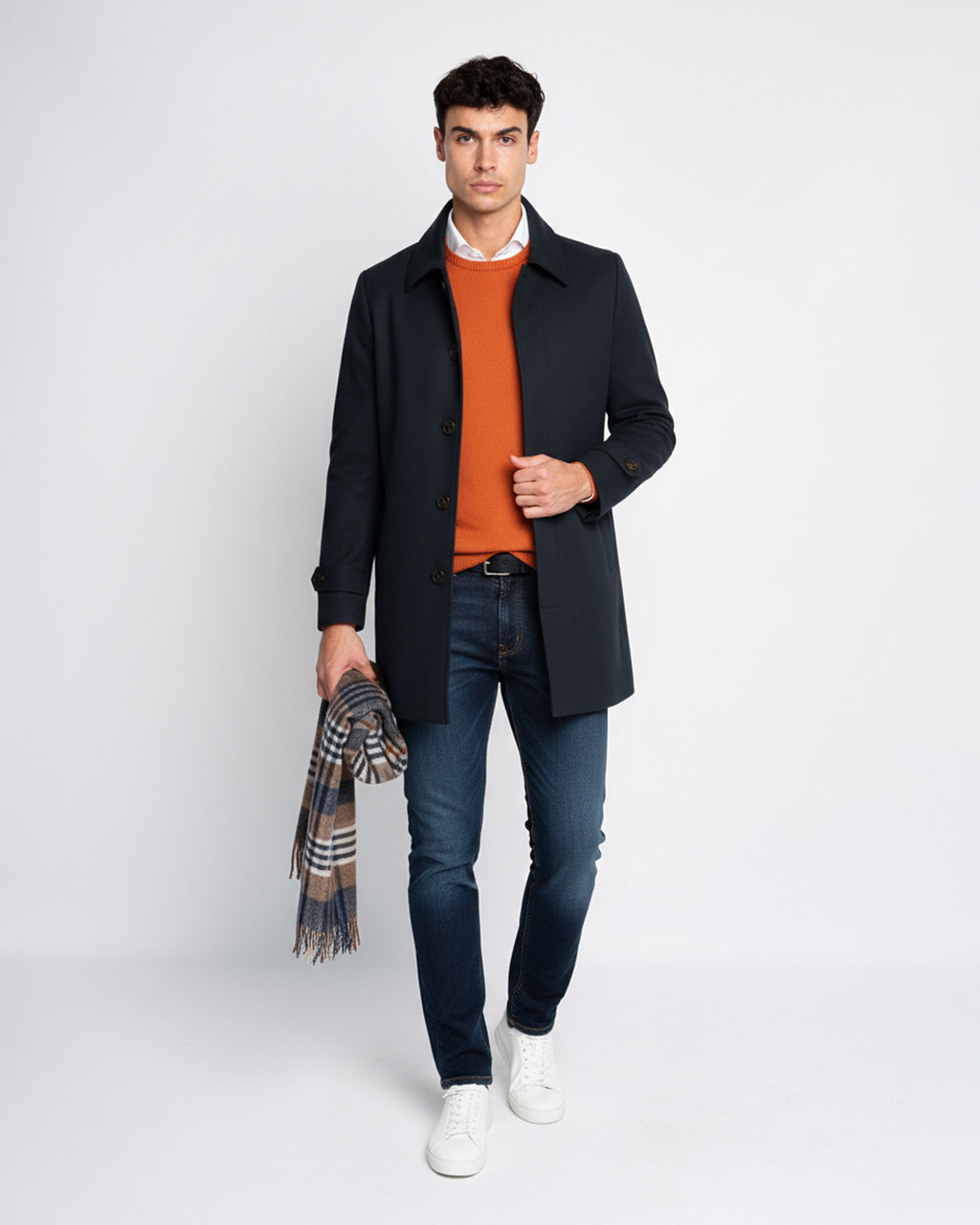 ABRIGO LISO 3832 AZUL MARINO