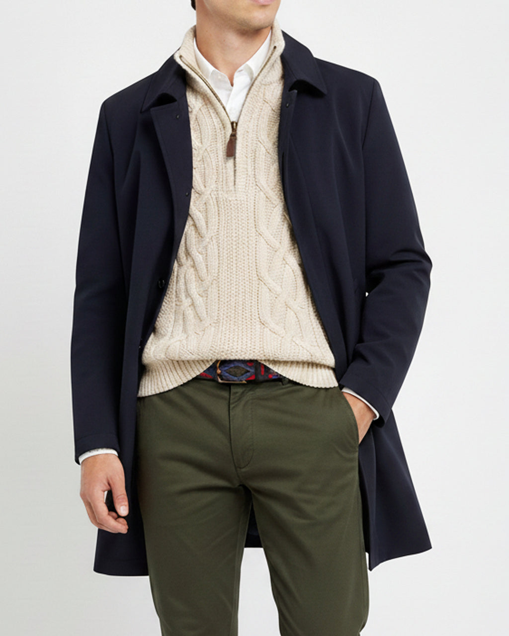 ABRIGO LISO 3832 AZUL MARINO