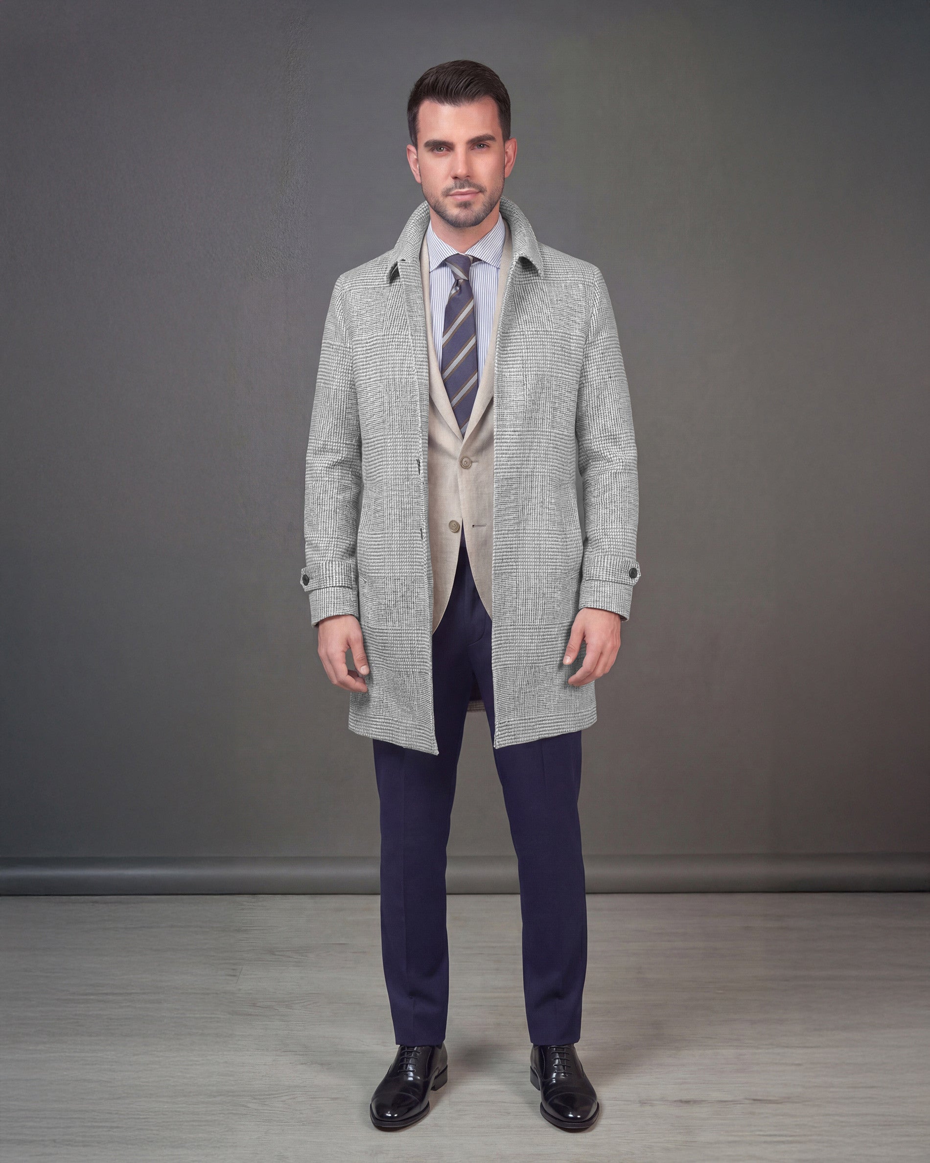 ABRIGO CUADROS 3830 009290