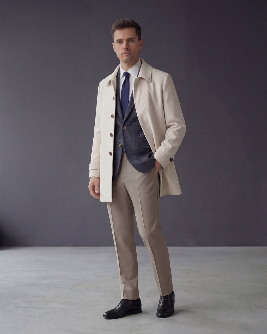 ABRIGO LISO 3832 BEIGE