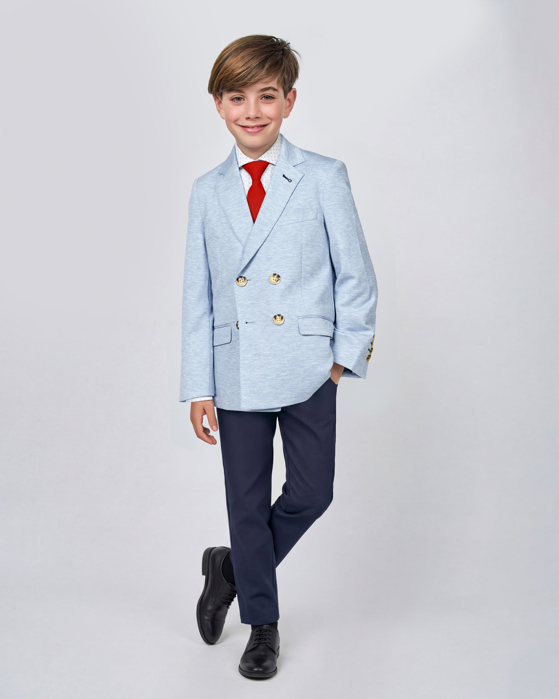 AMERICANA PUNTO CRUZADA AZUL CLARO